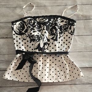 White House Black Market Floral and Polka Dot Camisole